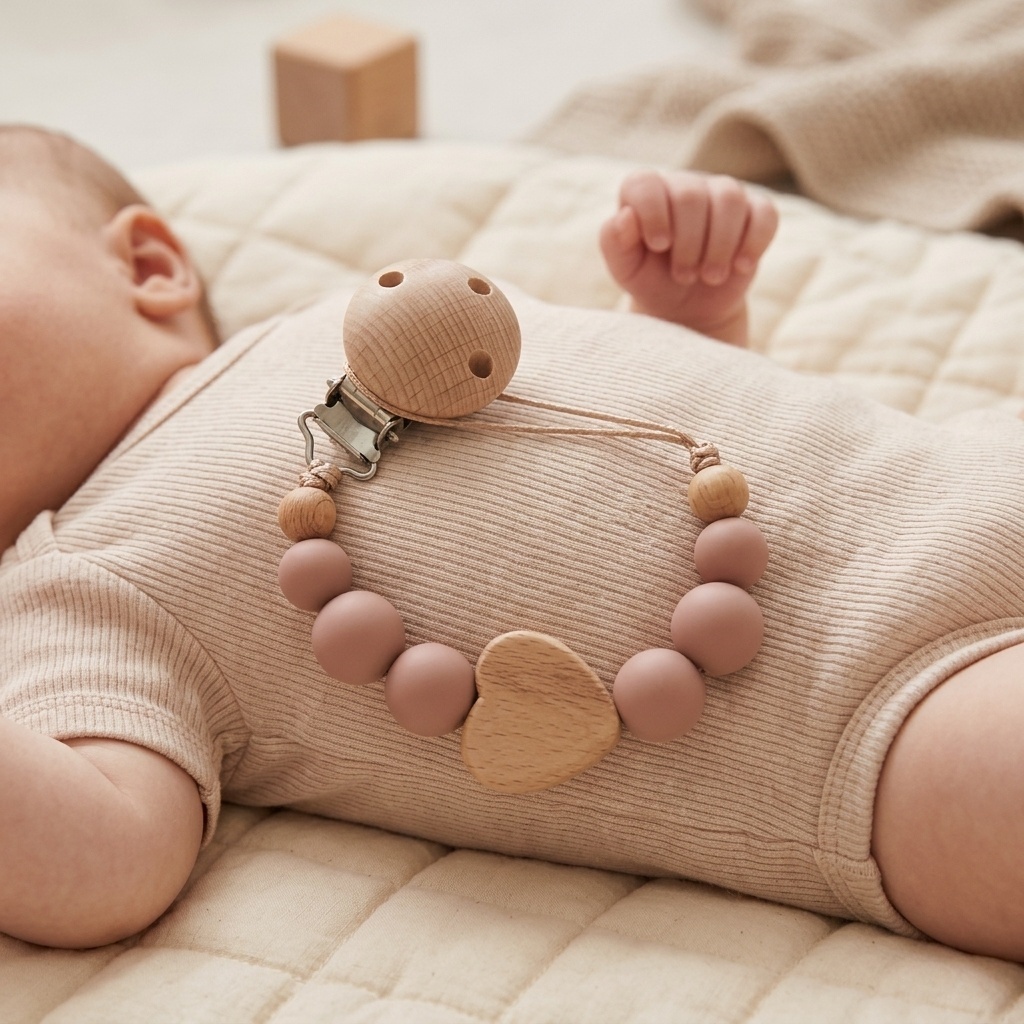 Baby Pacifier Clip - Детский пустышка с именем на иврите,